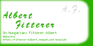 albert fitterer business card